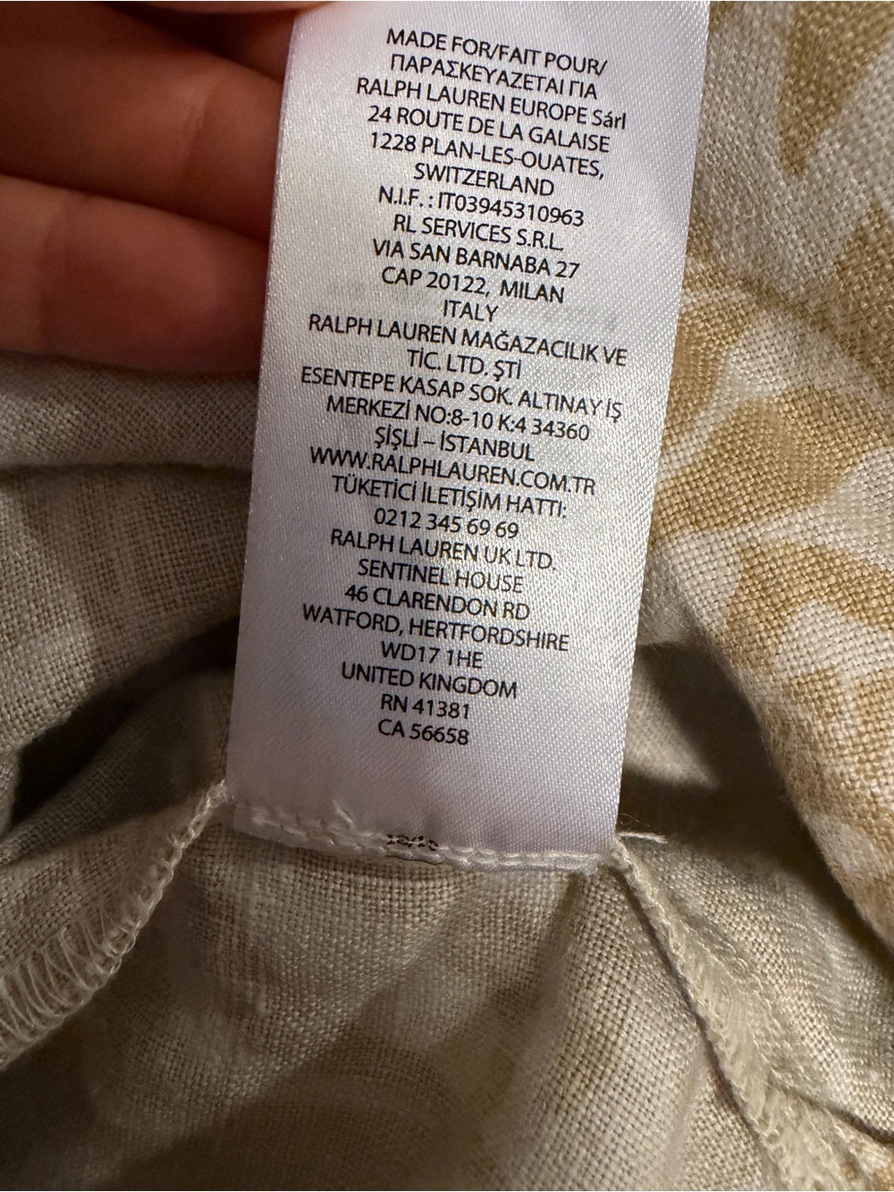 100% Linen Lauren Ralph Lauren Beige Floral Button-Front Shirt Dress Size 8 - Picture 8 of 11